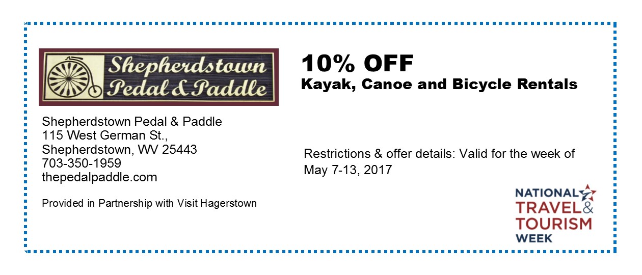 Hagerstown Tourism Offers - Shepherdstown Pedal & Paddle